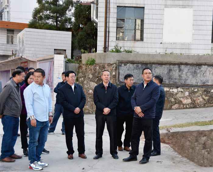 市委常委、常务副市长杨中华一行到我校老校区检查指导创文工作