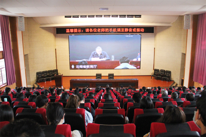 学校组织参加云南省2020年春季学期开学工作视频会议