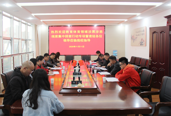 曲靖市教育体育领域涉黑涉恶线索集中排查行动专项督查组到我校开展专项督查检查